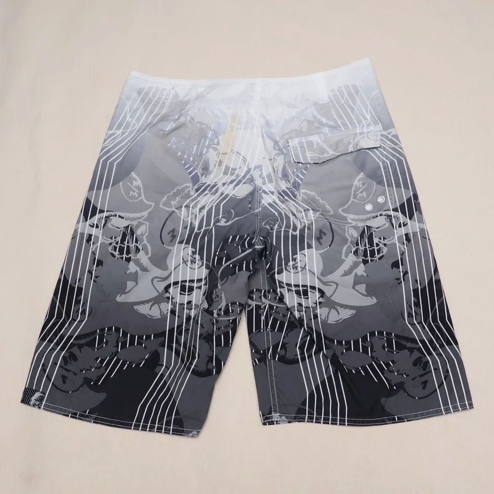 Metal Mulisha Board Shorts Mens 29 Skull Graphic Gray Black Y2K Motocross
